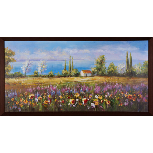 Картина на холсте для интерьера квартиры офиса гостиной спальни на стену Цветочная поляна пейзаж 30207₽