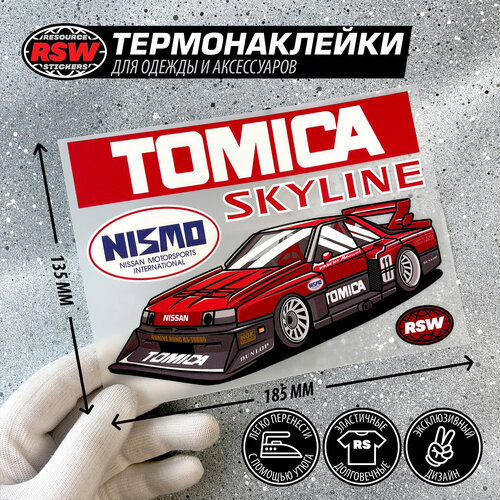 Термонаклейка Nissan Skyline R30 tomica красный, JDM