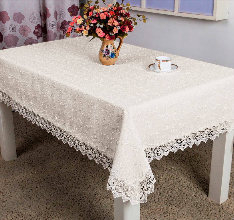 фото KARVEN Скатерть Linden цвет: бежевый (85х85 см)