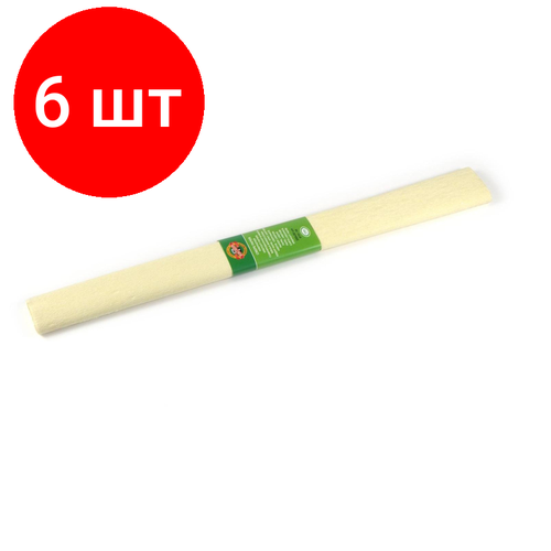 Комплект 6 штук, Бумага цветная крепир в рул 9755 KOH-I-NOOR 2000х500мм св-желт 9755008001PM