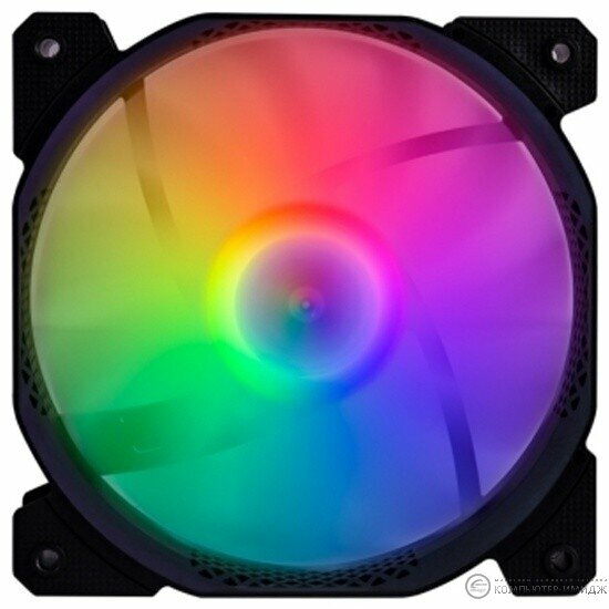 Вентилятор для корпуса 1STPLAYER F1 Black / 120mm, LED 5-color, 1000rpm, 3pin / F1-BK / bulk