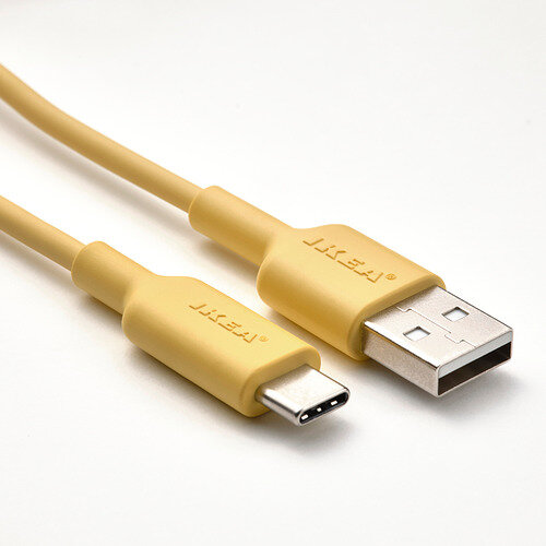 фото Кабель USB-A–USB-C, Ikea SITTBRUNN, желтый