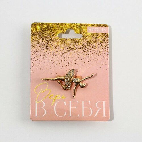 Брошь Art Beauty, металл, золотой