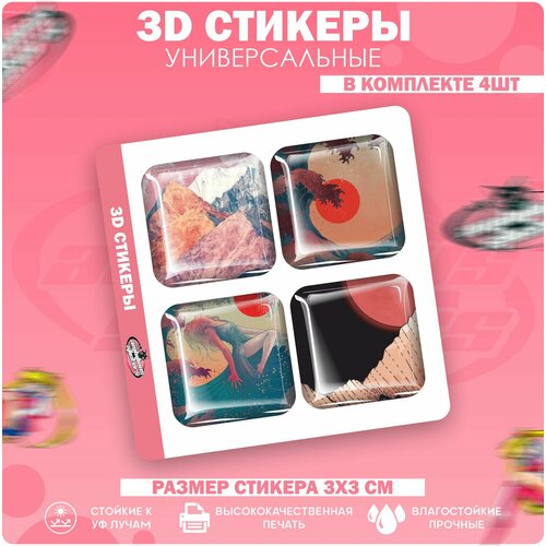 3D стикеры наклейки на телефон Япония эстетика