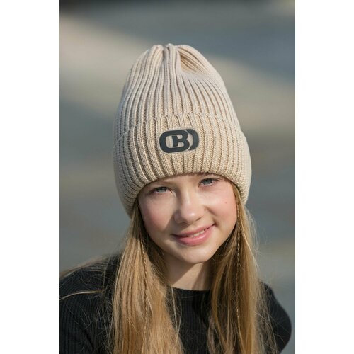 фото Шапка бини orso bianco win, размер 56, бежевый