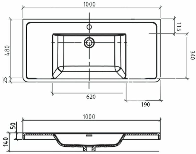 Мебельная раковина BelBagno Energia-N 100 EA-1000-LVB