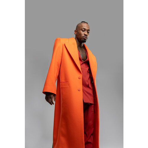 фото Пальто znwr, размер m, оранжевый
