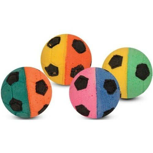 Набор игрушек для кошек Triol Мячи футбольные, разноцветные, 4 см, 25 шт