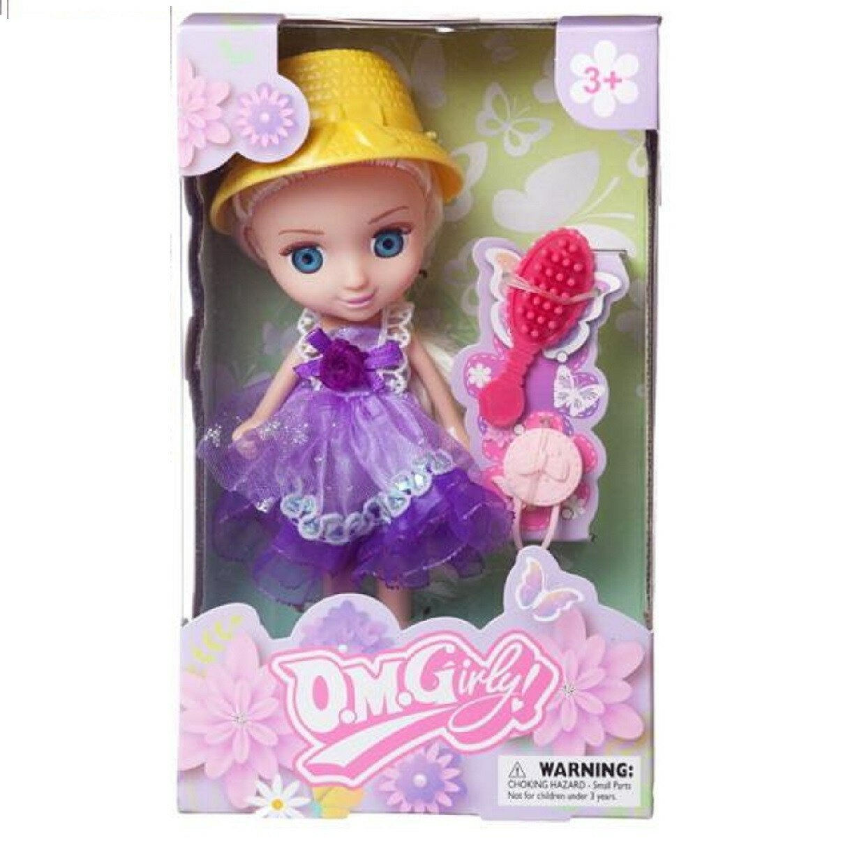Кукла ABtoys Цветочная фантазия в сиреневом платье 16,5 см с игровыми предметами 65003/сиреневое