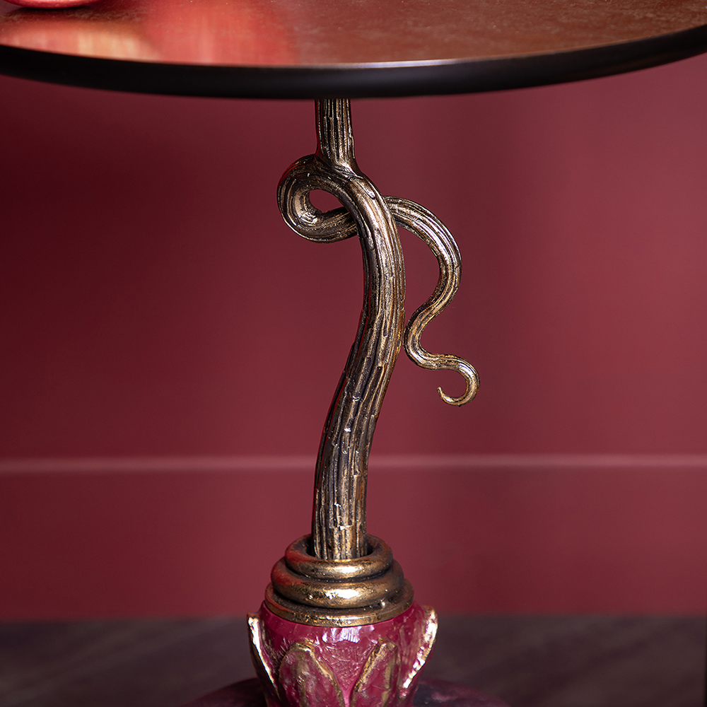 Столик декоративный Bogacho Рубиновый гранат Амбер Золото Hoff - фото №4