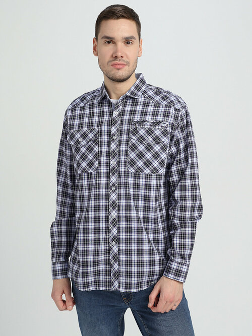 Рубашка бинь бинь, размер 5XL(58/60), серый