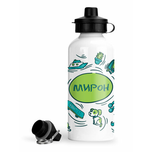фото Спортивная бутылка салатово-голубая мирон luzimuzi