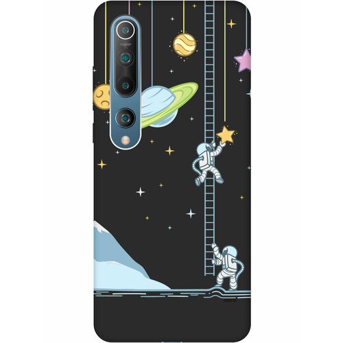 Матовый Soft Touch силиконовый чехол на Xiaomi Mi 10, Сяоми Ми 10 с 3D принтом Ladder into Space черный матовый soft touch силиконовый чехол на xiaomi mi 9 сяоми ми 9 с 3d принтом ladder into space черный