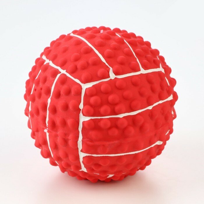 Игрушка пищащая для собак Пижон латекс, волейбол, 7,5 см, розовая