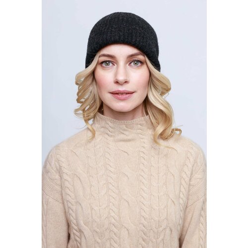 фото Шапка бини khan cashmere, размер универсальный, черный