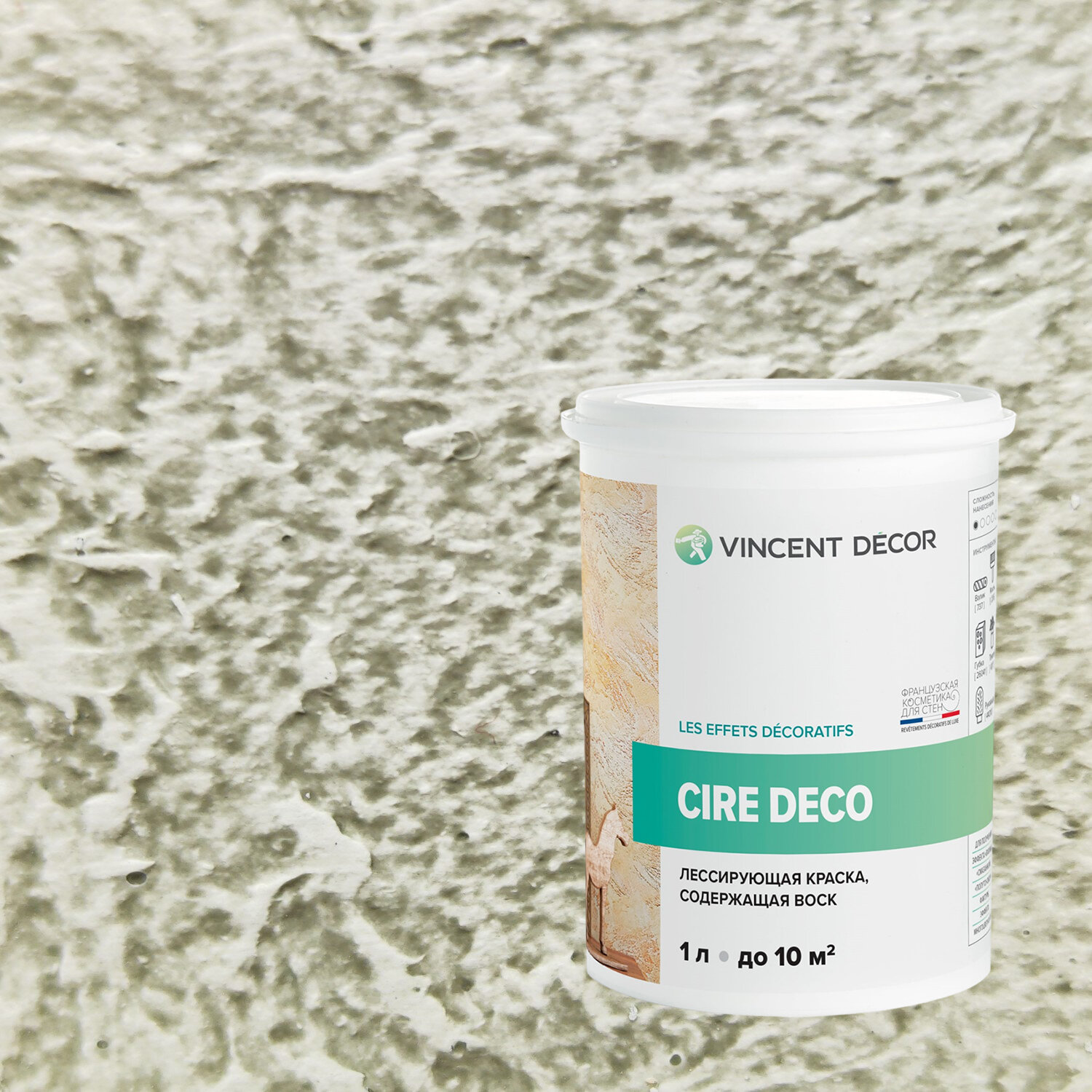 фото Краска декоративная лессирующая с воском Vincent Decor Cire Deco (1л) 51213