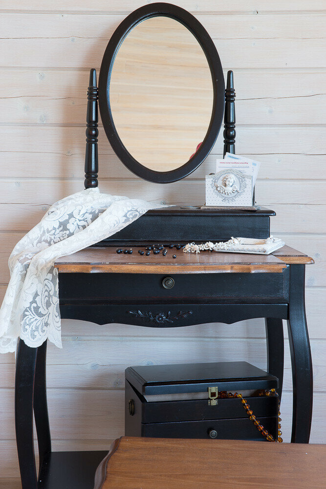 фото Туалетный столик с зеркалом Прованс "Belveder", 70х40х142 см, Maria&Stefania ST9121N