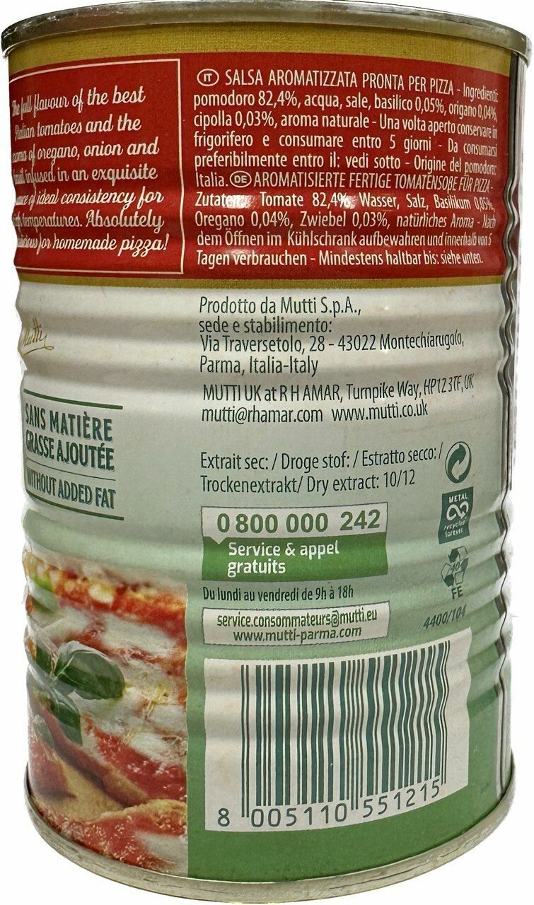 Пюре томатное Mutti Pizza sauce Aromatizzata 400г - фото №19