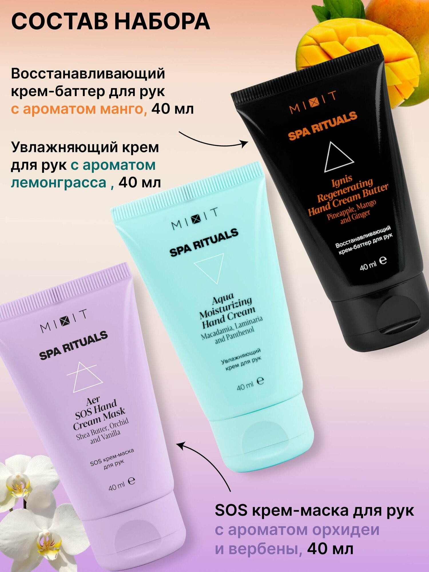 Mixit Набор для ухода за кожей рук: увлажняющие питательные крема Spa Rituals