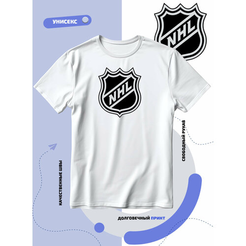 фото Футболка логотип nhl-национальная хоккейная лига, размер 4xl, белый smail-p