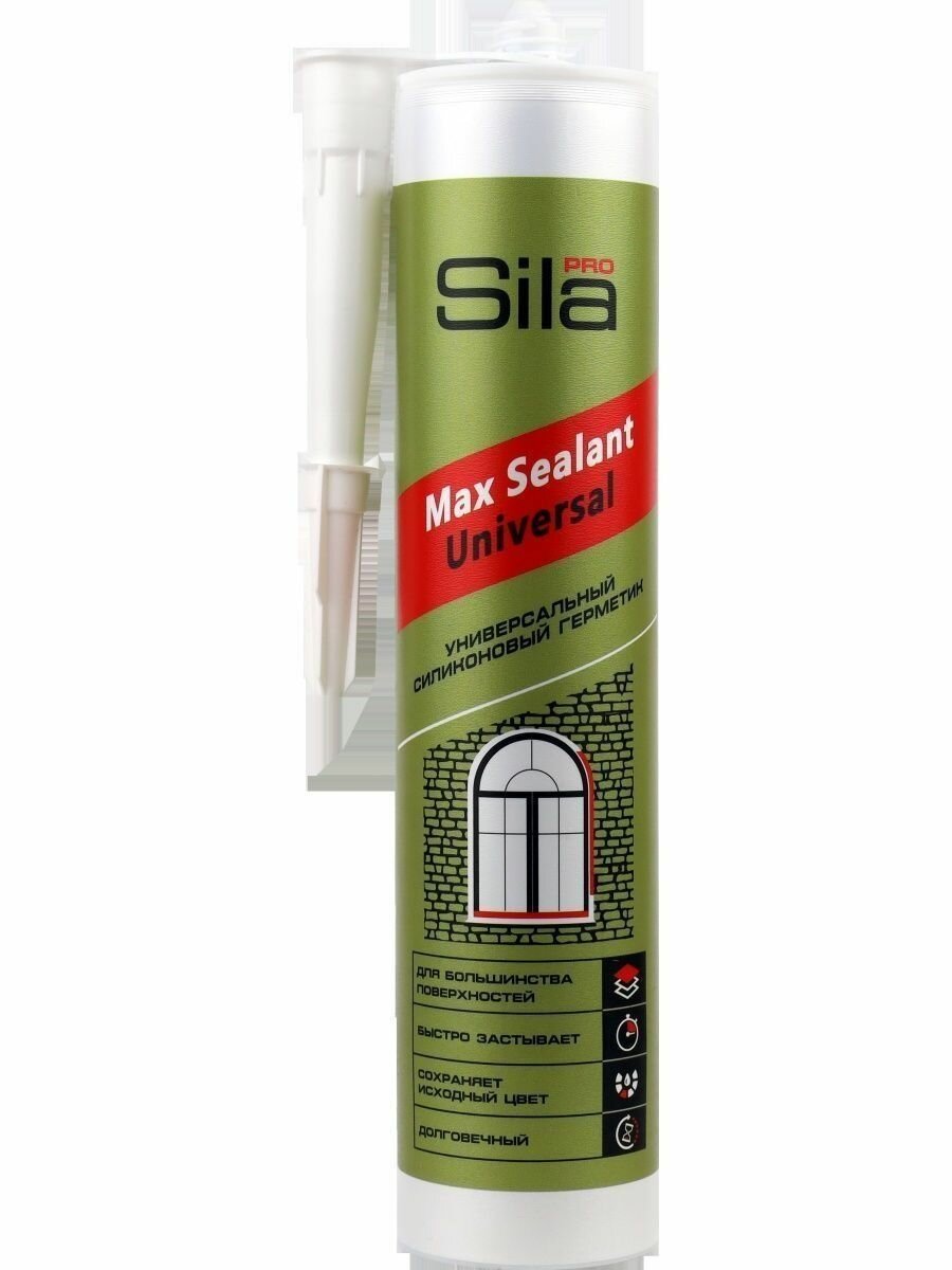 Герметик силиконовый универсальный бежевый SILA PRO Max Sealant 290мл