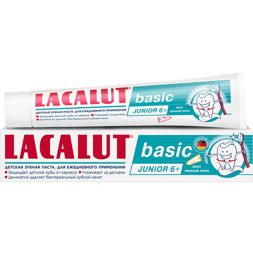 Зубная паста Lacalut Basic Junior 6+ 60г зубная паста для детей lacalut baby basic 60 грамм упаковка из 2 штук