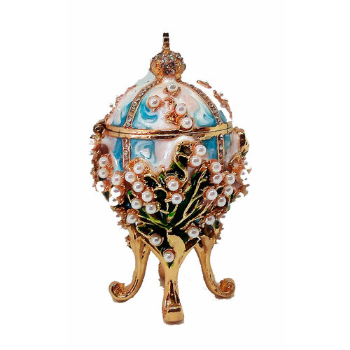 Яйцо Фаберже Ландыш малое, с жемчугом, красное