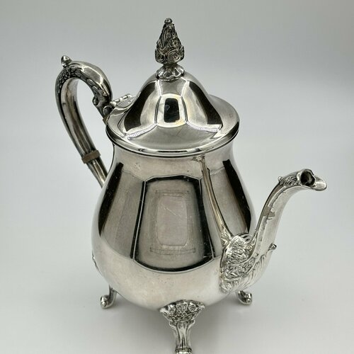 Чайник (кофейник) на ножках, металл, серебрение, Европа, 1930-1950 гг.