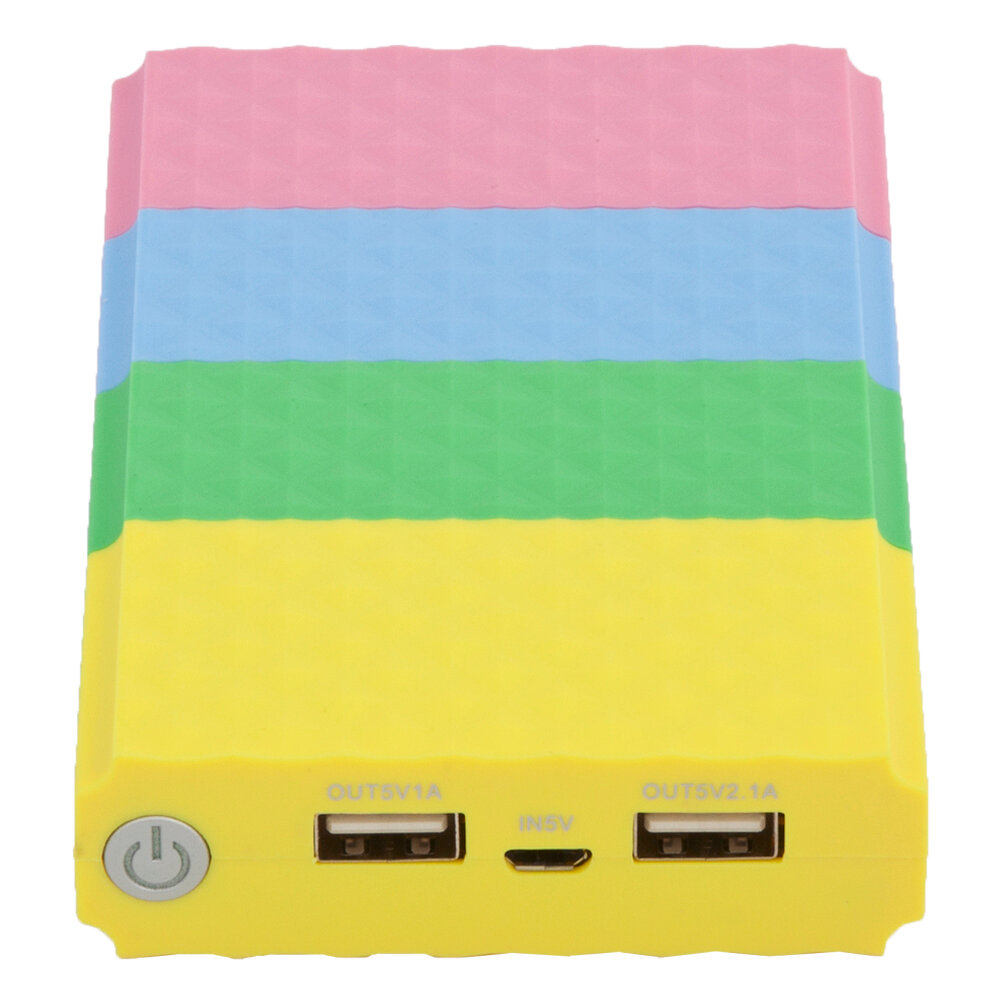 Внешний АКБ "Separable Power Bank" 10400 мАч из 4-х элементов 2*USB 2A (разноцветная/коробка)