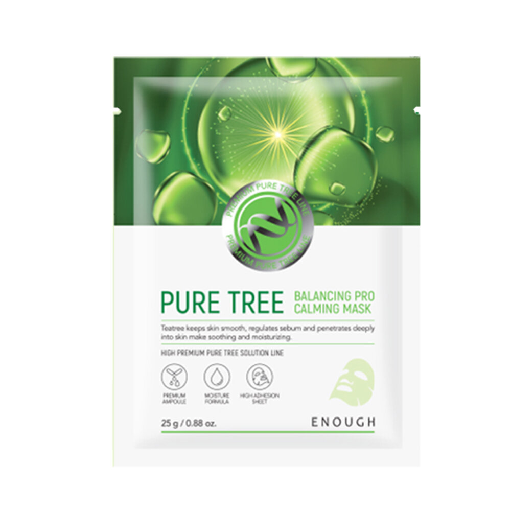 Маска тканевая Enough Pure Tree Balancing Pro Calming mask 25g - фото №14