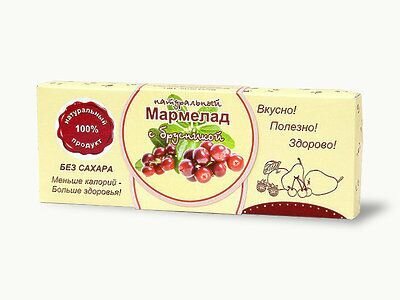 Мармелад натуральный" Брусника" без сахара, 140 гр