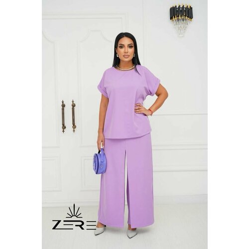 Костюм, размер 52, сиреневый