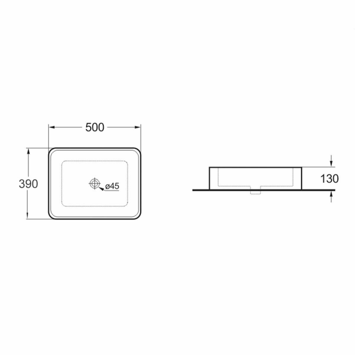 Раковина керамическая Vincea VBS-105MC, 500*390*130, накладная, цвет капучино матовый - фотография № 3