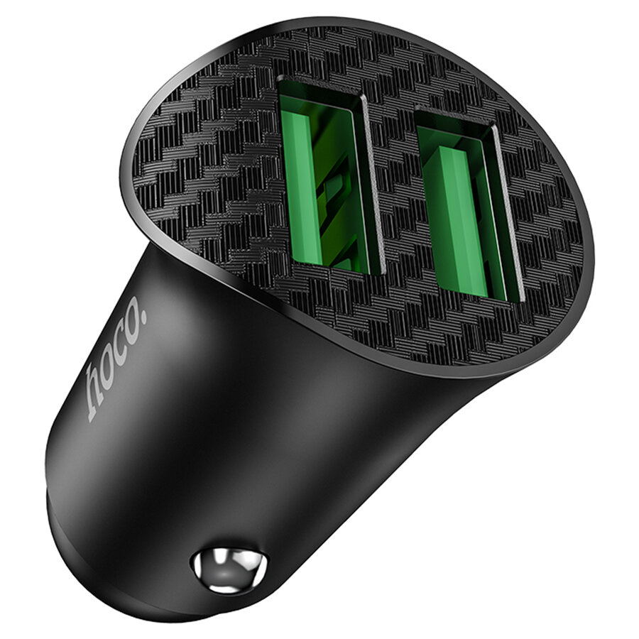 Автомобильное зарядное устройство Hoco USB*USB 18W в прикуриватель машины — фото 1