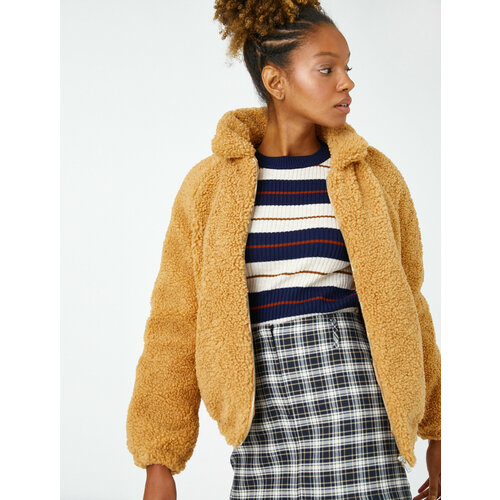 фото Куртка koton, размер 40, коричневый