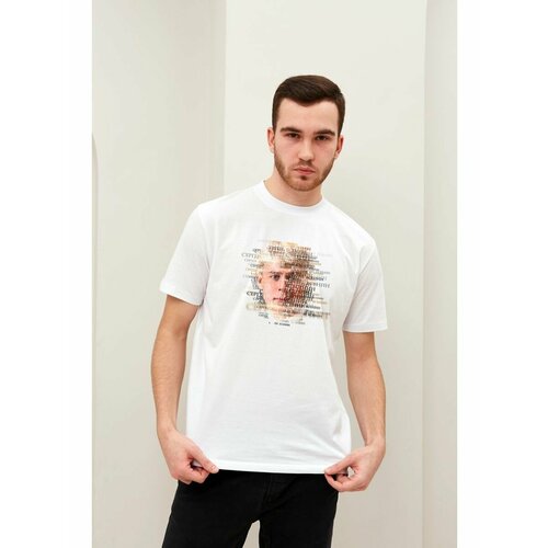 Футболка размер L, белый, зеленый, синий