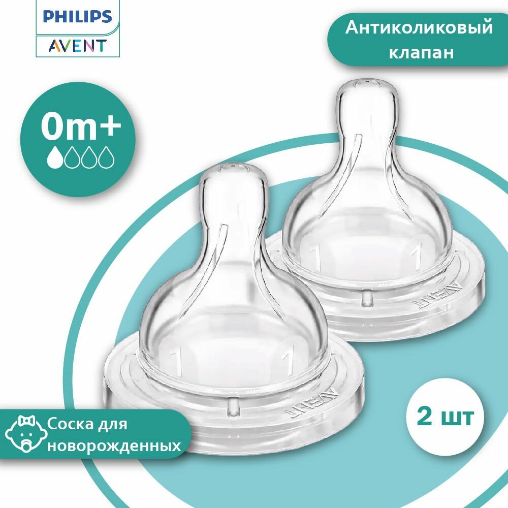 Соска для новорожденных Philips Avent Anti-colic 0+ мес., 2 шт - фото №14