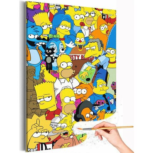 Симпсоны - Герои Мультфильмы Мультики The Simpsons Сериалы Для детей Раскраска картина по номерам на холсте 40х60