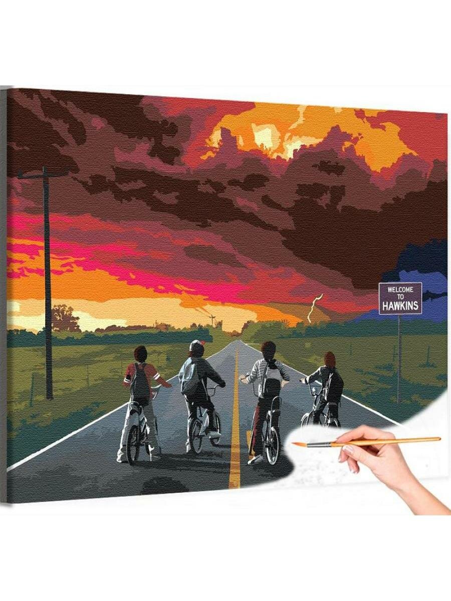 Очень странные дела - Гроза Раскраска картина по номерам на холсте с неоновой краской 40х50