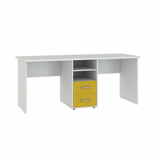 Письменный стол Школьник-4 корпус белый/лимонный