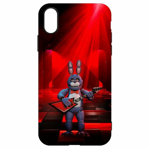 Чехол-накладка Krutoff Soft Case фнаф (FNAF) - Бонни с гитарой для iPhone XR черный чехол накладка krutoff soft case фнаф fnaf бонни с гитарой для huawei mate 60 черный