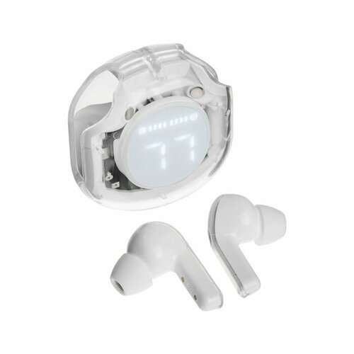 Наушники беспроводные Air39 TWS вкладыши BT 50 45200 мАч дисплей прозрачные белые 1832₽