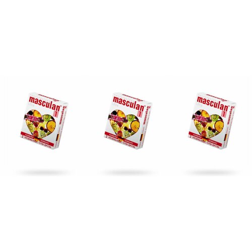 Masculan Презервативы, 1 Ultra №3, Тутти-Фрутти, 3 упаковки