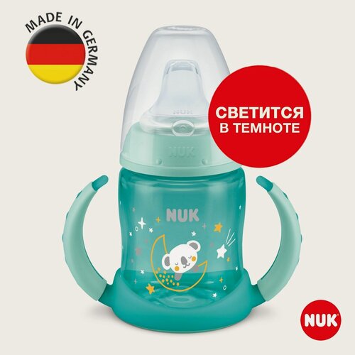 Изображение товара NUK FIRST CHOICE Бутылочка обучающая из ПП с индикатором температуры, 150 мл с насадкой из силикона и ручками