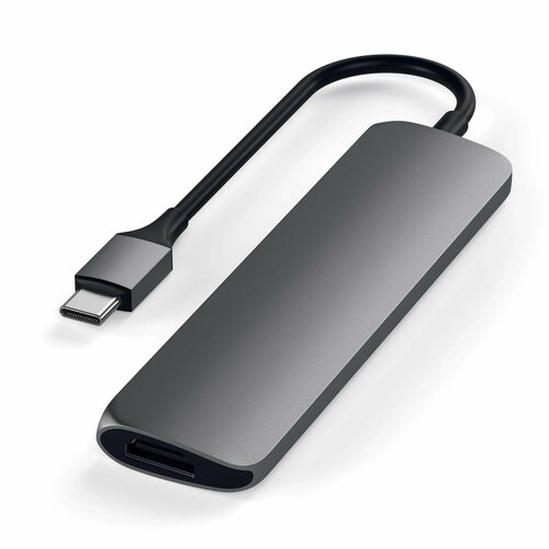 USB-C адаптер Satechi Type-C Slim Multiport Adapter V2. Интерфейс USB-C. Цвет серый космос.