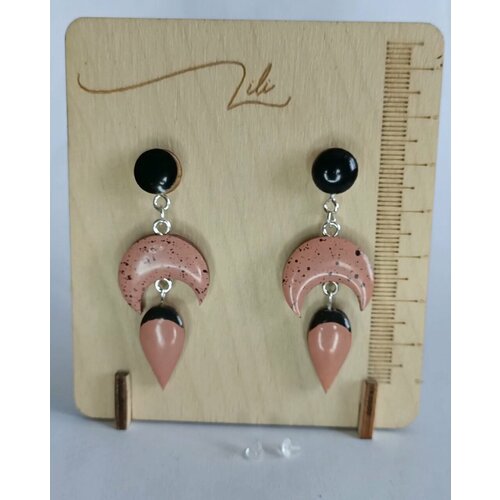 Серьги , размер 50 мм, пыльная роза