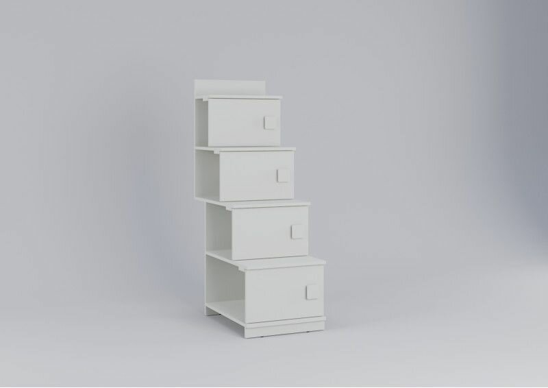 фото Двухъярусная кровать, Лестница-тумба L603 без бока белая