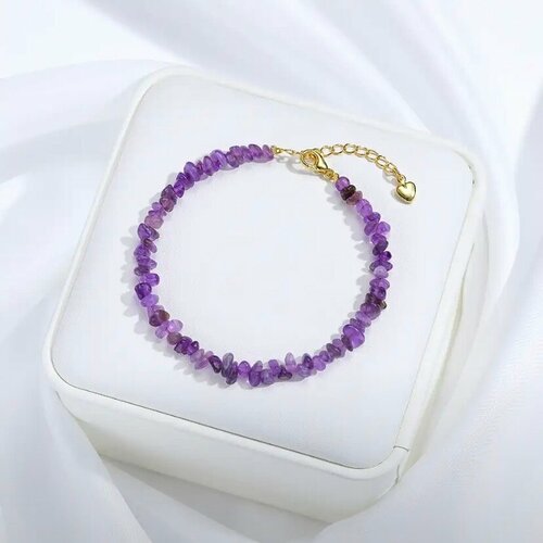 фото Браслет аметист, аметист, 1 шт., размер 17 см, размер one size, фиолетовый, лиловый sorona jewelry