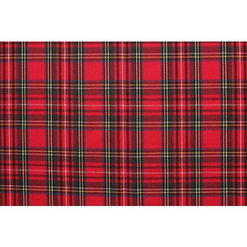 Ткань костюмная «шотландка» клетка на вишнёво-красном фоне, ш148см, 0,5 м