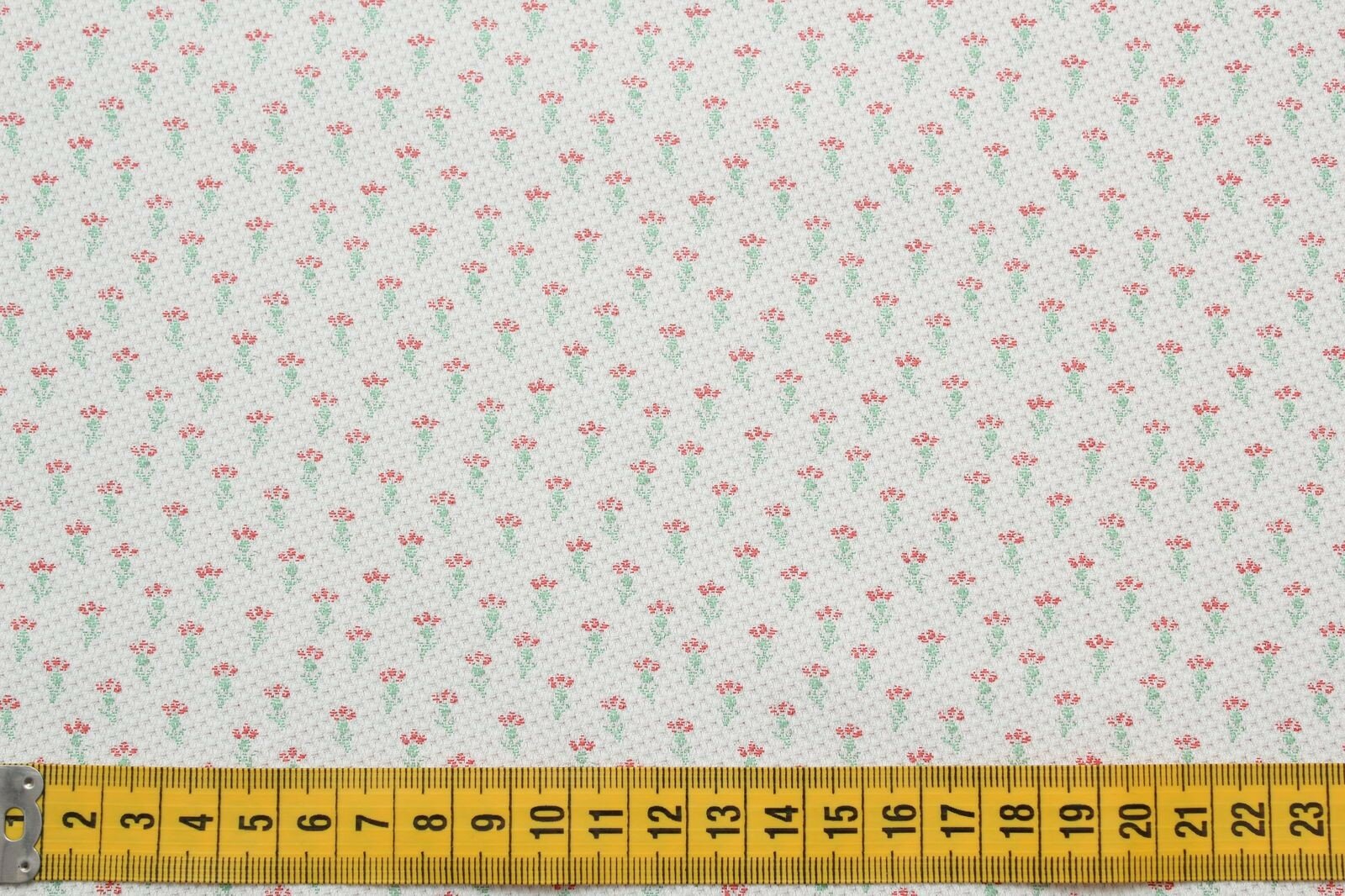 Ткань Жаккард стрейч A Mc Queen цветочки на белом фоне 280 г/мп 280 г/пм ш126см 05 м